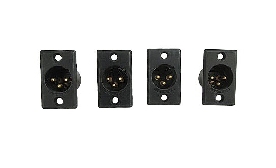 Switchcraft DM3B XLR Black Male Panel Mt Connector, Set of 4 - New, Free Ship