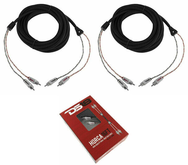 2 x 16 ft 2 Channel Shielded Twisted RCA PRO Audio Cable Amp Cable DS18