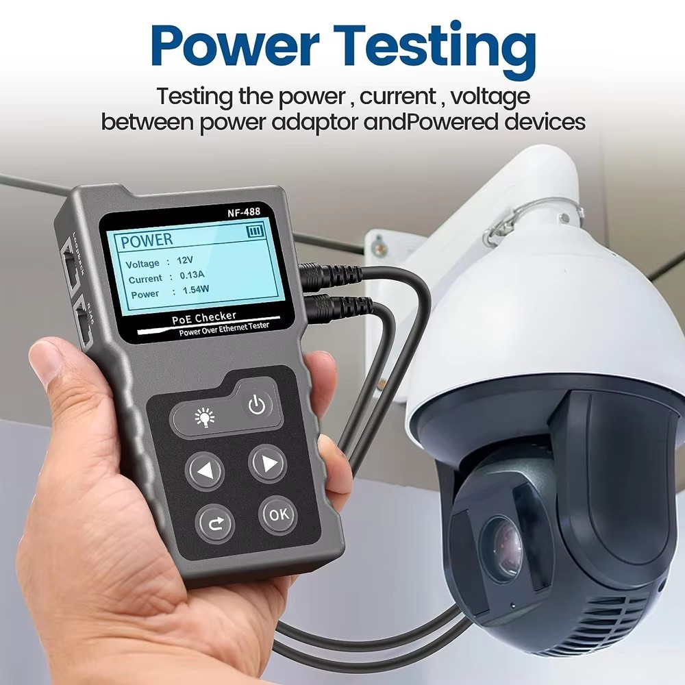 NF-488 Network Cable Tester Poe Checker Continuity Tester Loop-Back Test