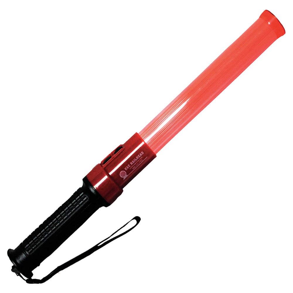 RAILHEAD GEAR KE-SLB41-Y Baton, Red, LED,2 C Batteries 39F104