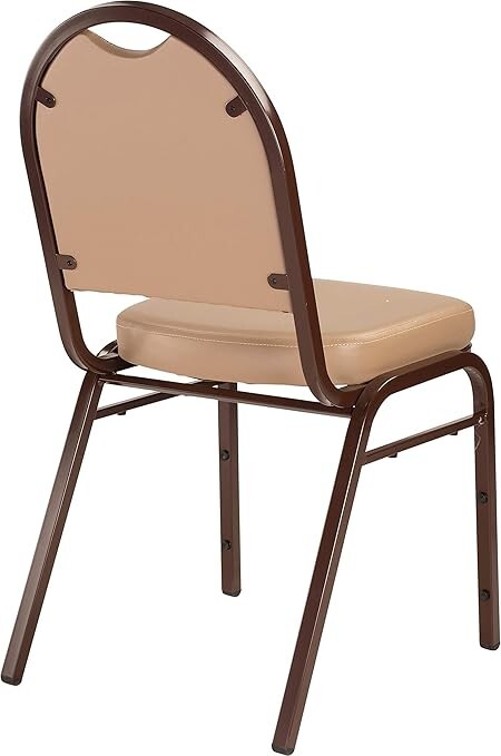 NPS Dome Back Stack Chair with Steel Mocha Frame, 300-Ib Weight Capacity
