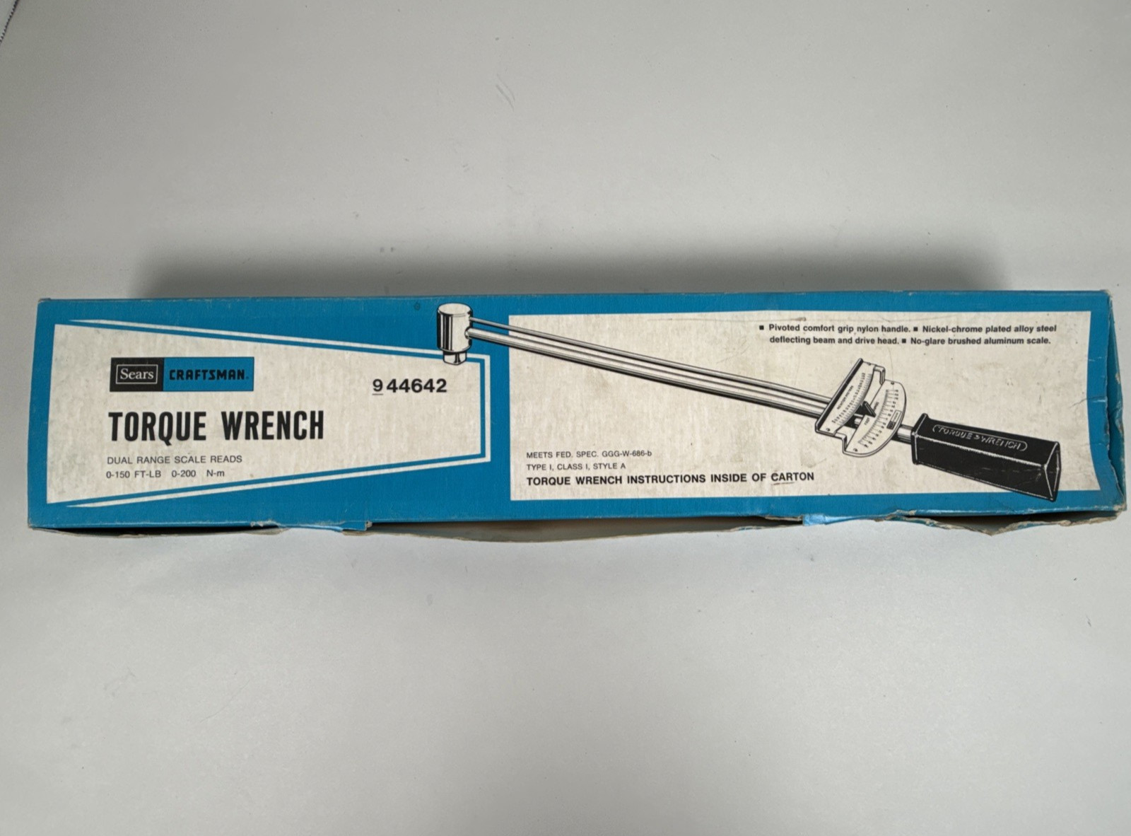 Vintage Sears Craftsman Torque Wrench 1/2" Drive 0-150 FT LB 944642 Made In USA