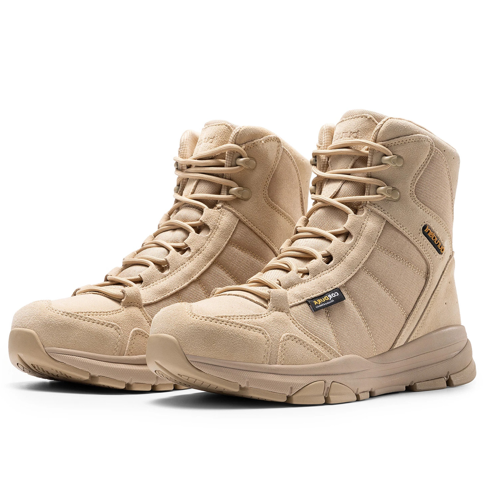 Mens Tactical Outdoor Boots Lightweight Military Combat Hiking Work Boots Sand