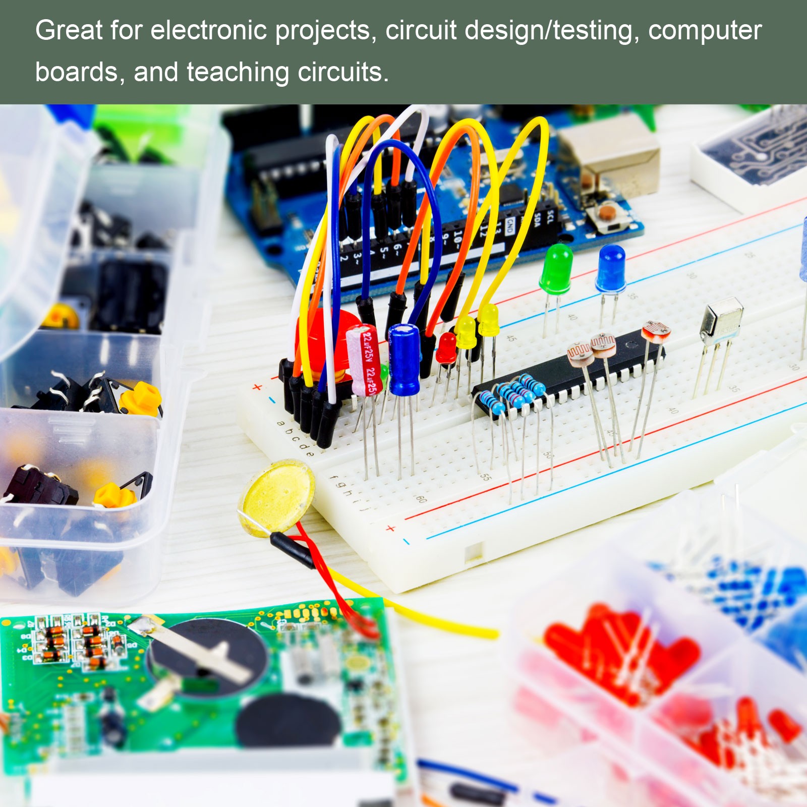 12Pc Double-Sided PCB Board,Printed Circuit Board,Prototype Board(Green,3 Sizes)