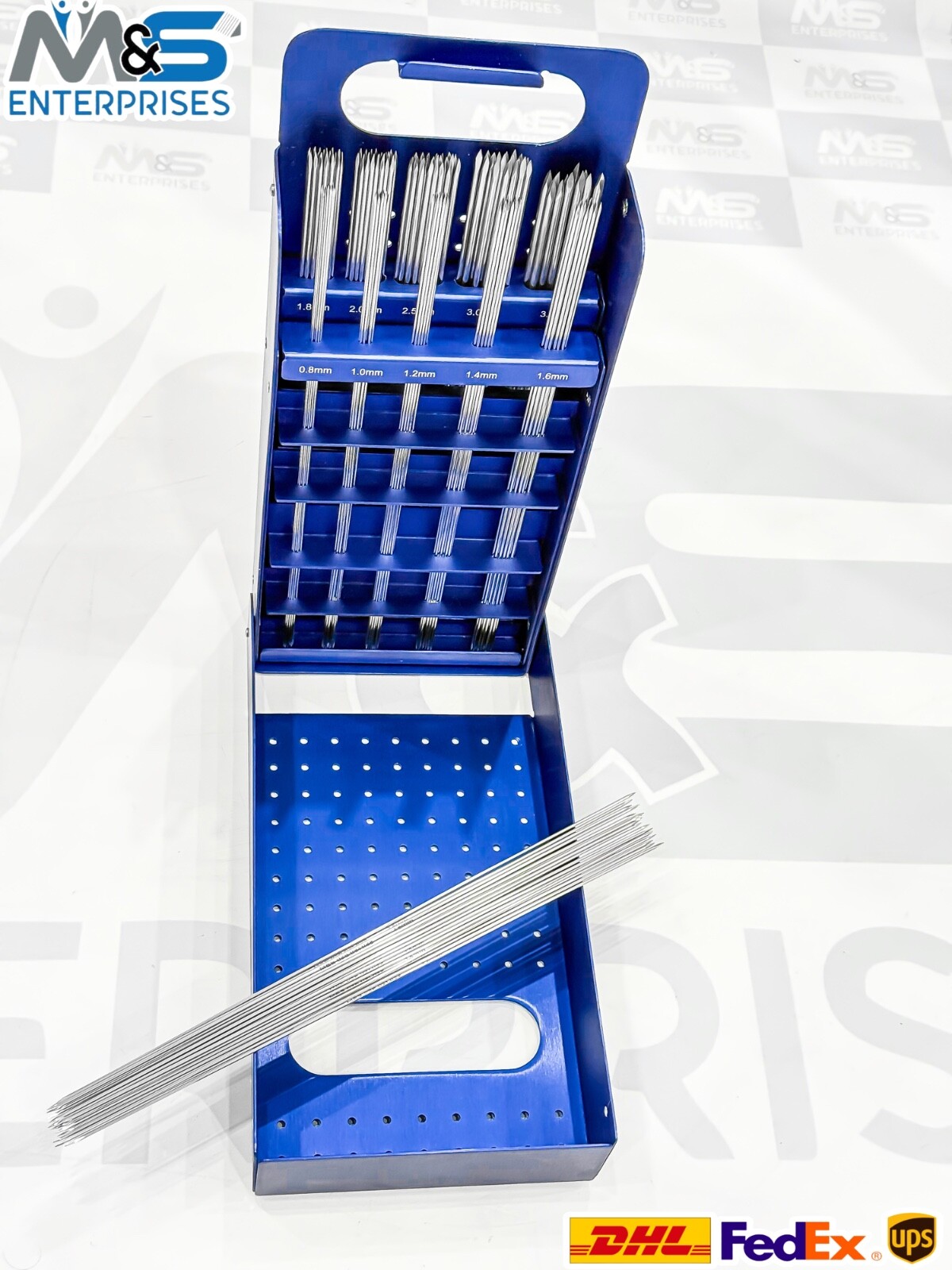 Kirschner Wire Container with 158 Pieces “Double Ended Wires”