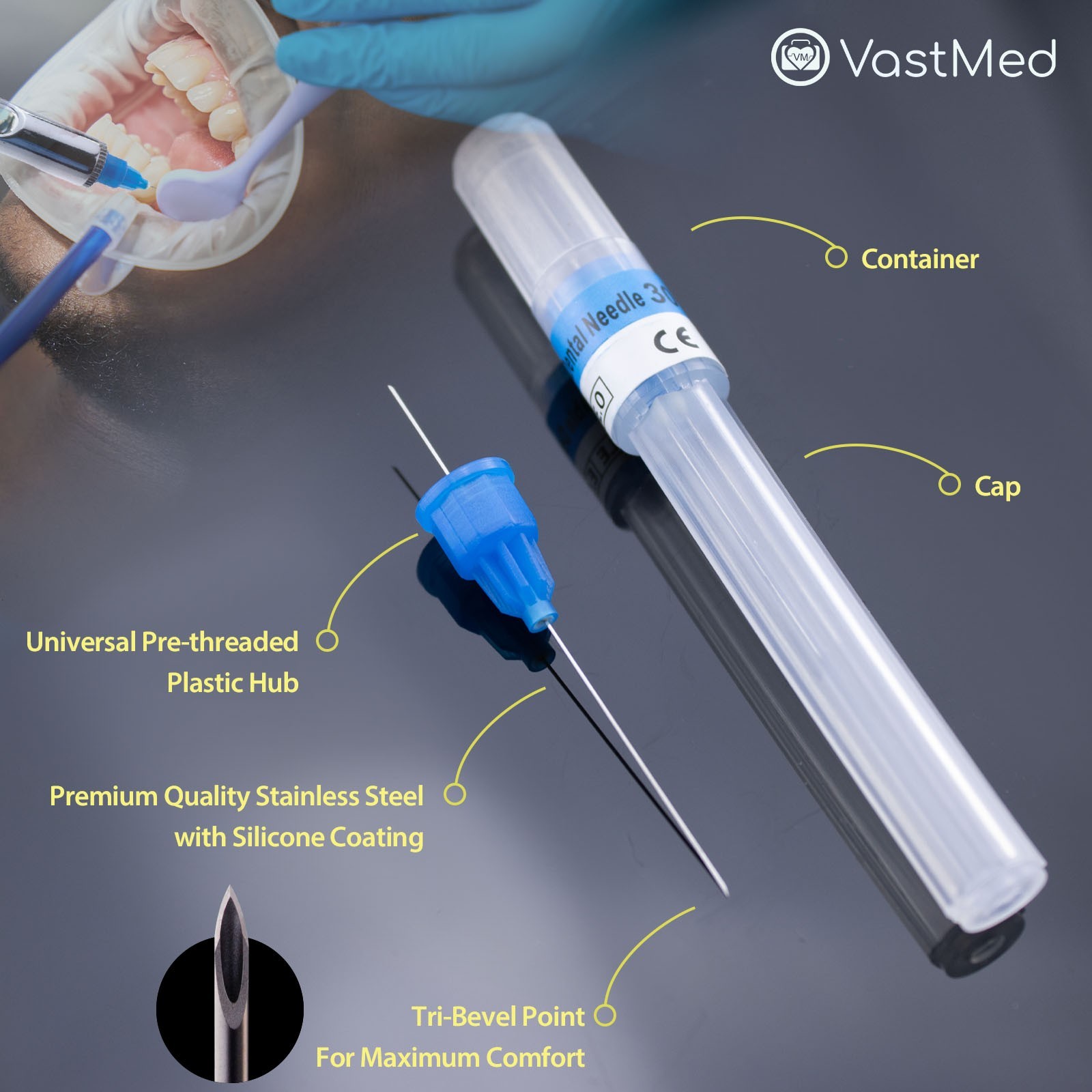 Dental Plastic Hub Needles by Vastmed