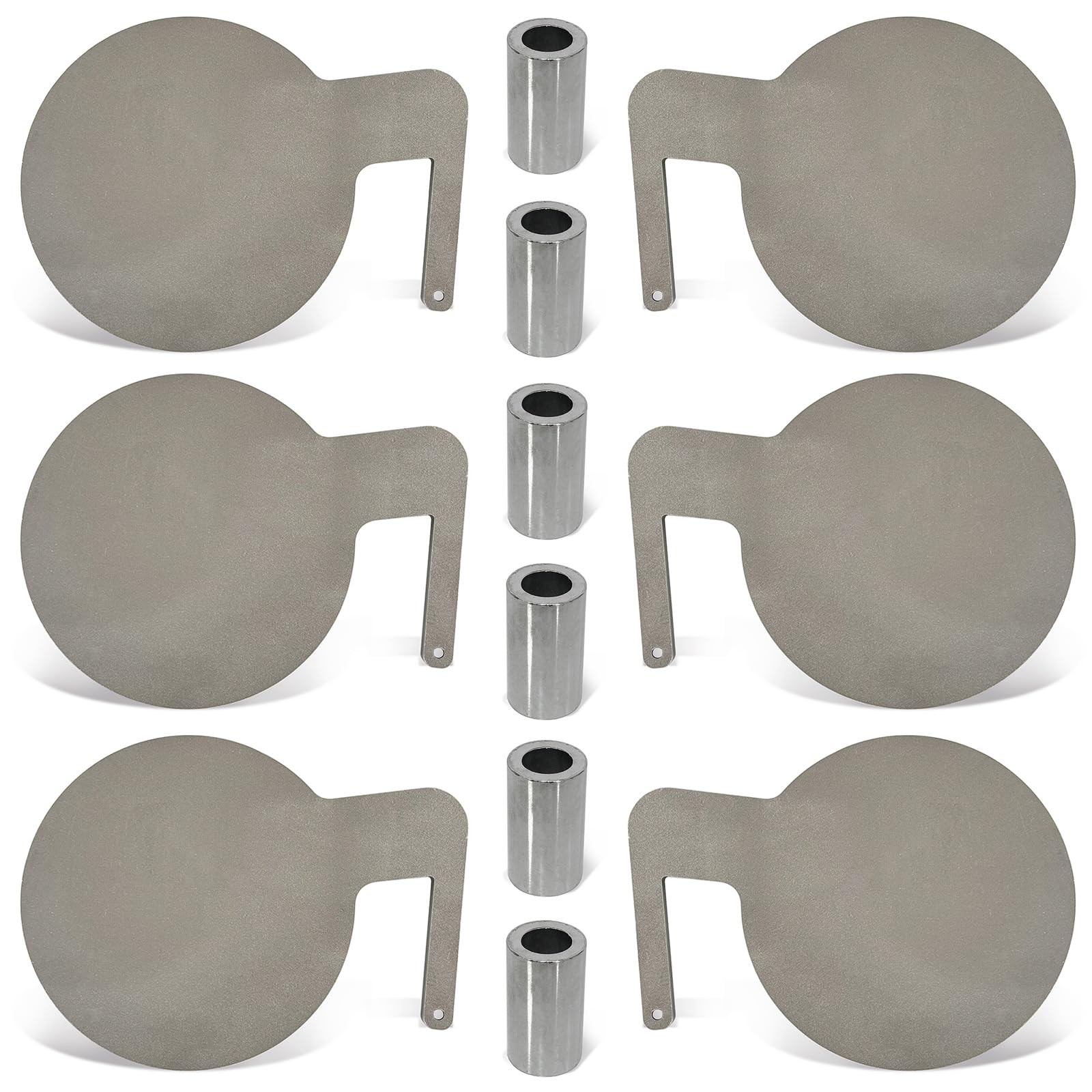 Atflbox 6 Pcs AR500 3/8'' Thick Steel Dueling Tree Targets, 6'' Swing Paddles...