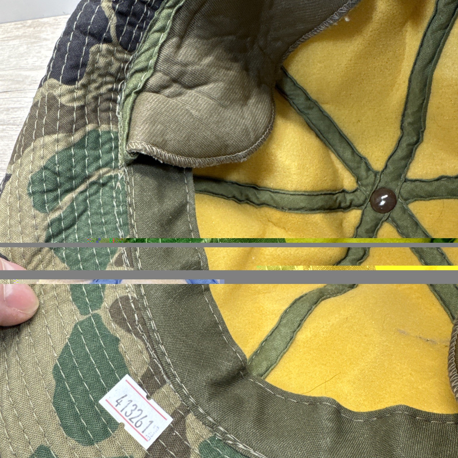 VTG Woodland Camo Jones Hunting Cap Bucket Hat M Korea Foam Insulated Ear Flaps