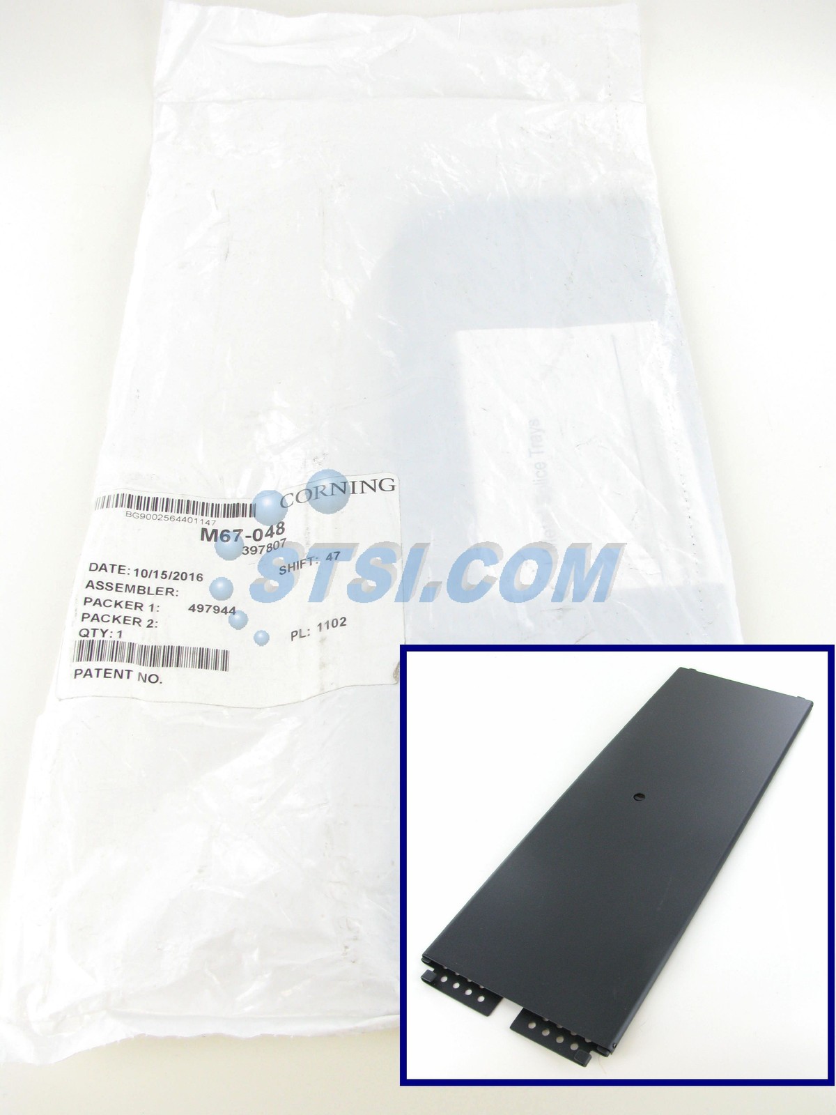 Corning M67-048 Splice Tray, 12 Fiber Heat Shrink Fusion Splices ~STSI