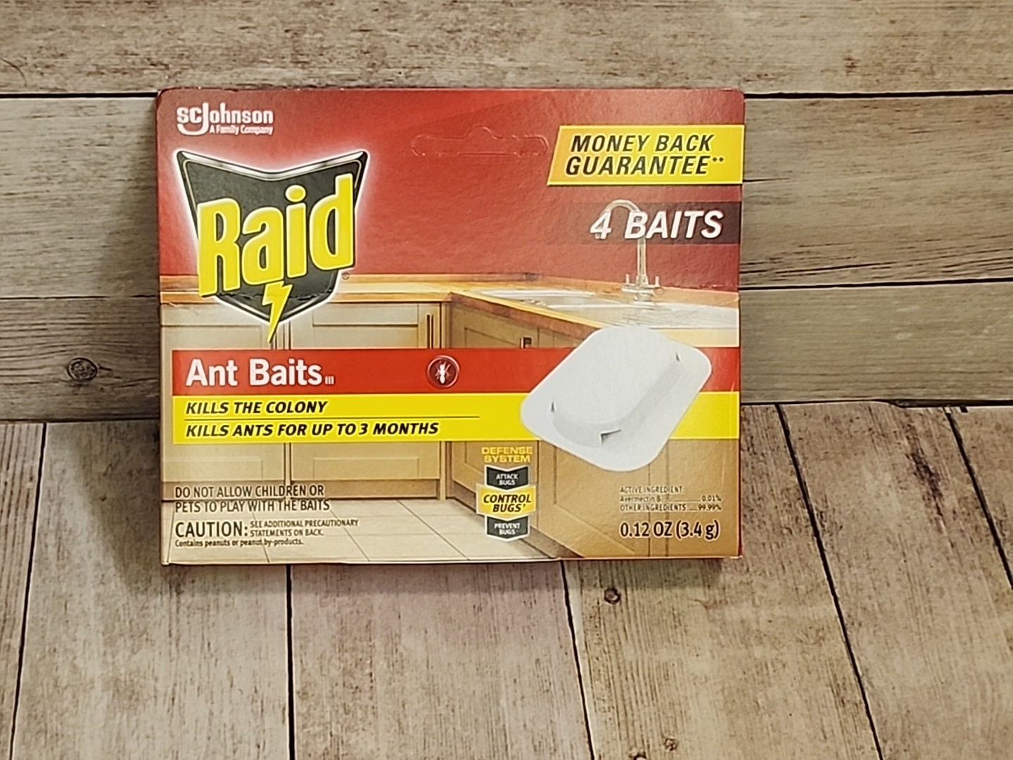 Raid Ant Killer Baits, For Household Use, Kills the Colony, 4 Count, White