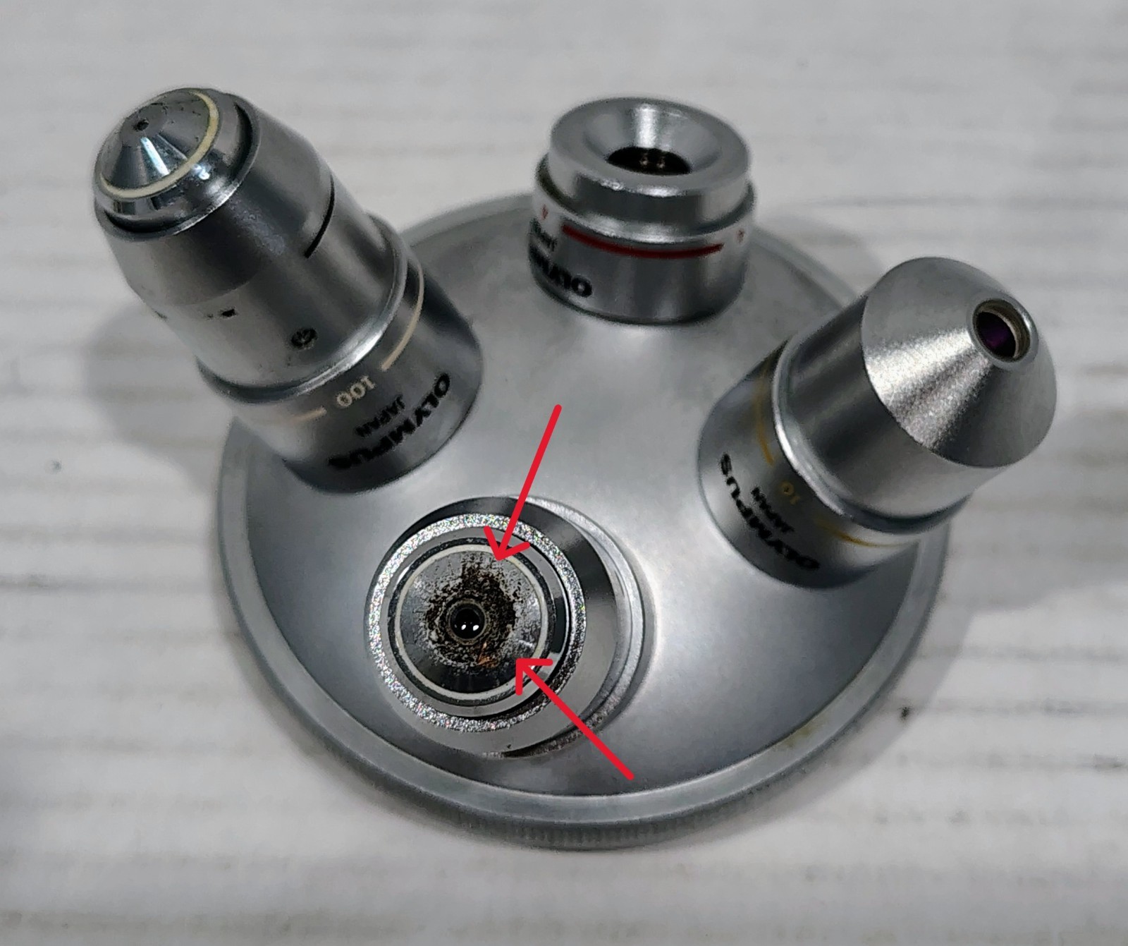 Olympus CH-2 CHT Microscope Binocular Eyepiece Head & Microscope Objectives Read
