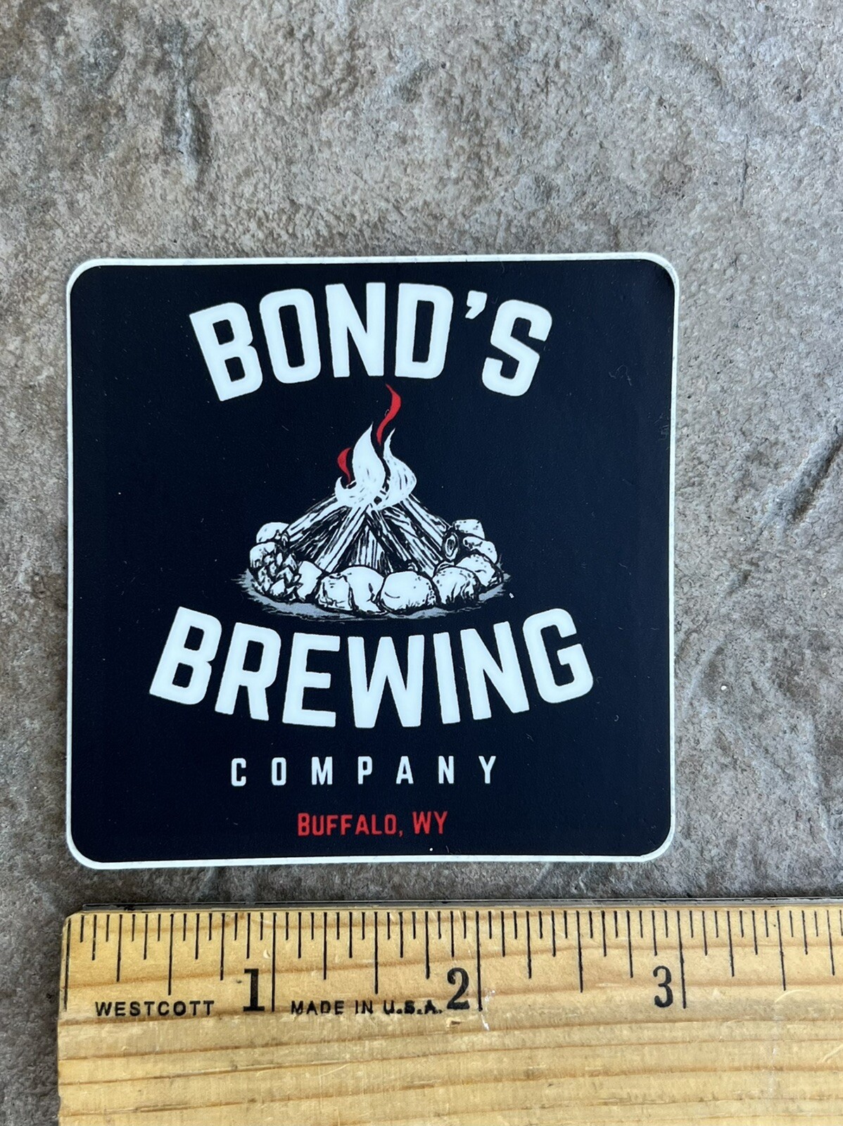 Laramie BOND’S BREWING COMPANY  BREWERY BEER STICKER Wyoming Brew Buffalo Bonds