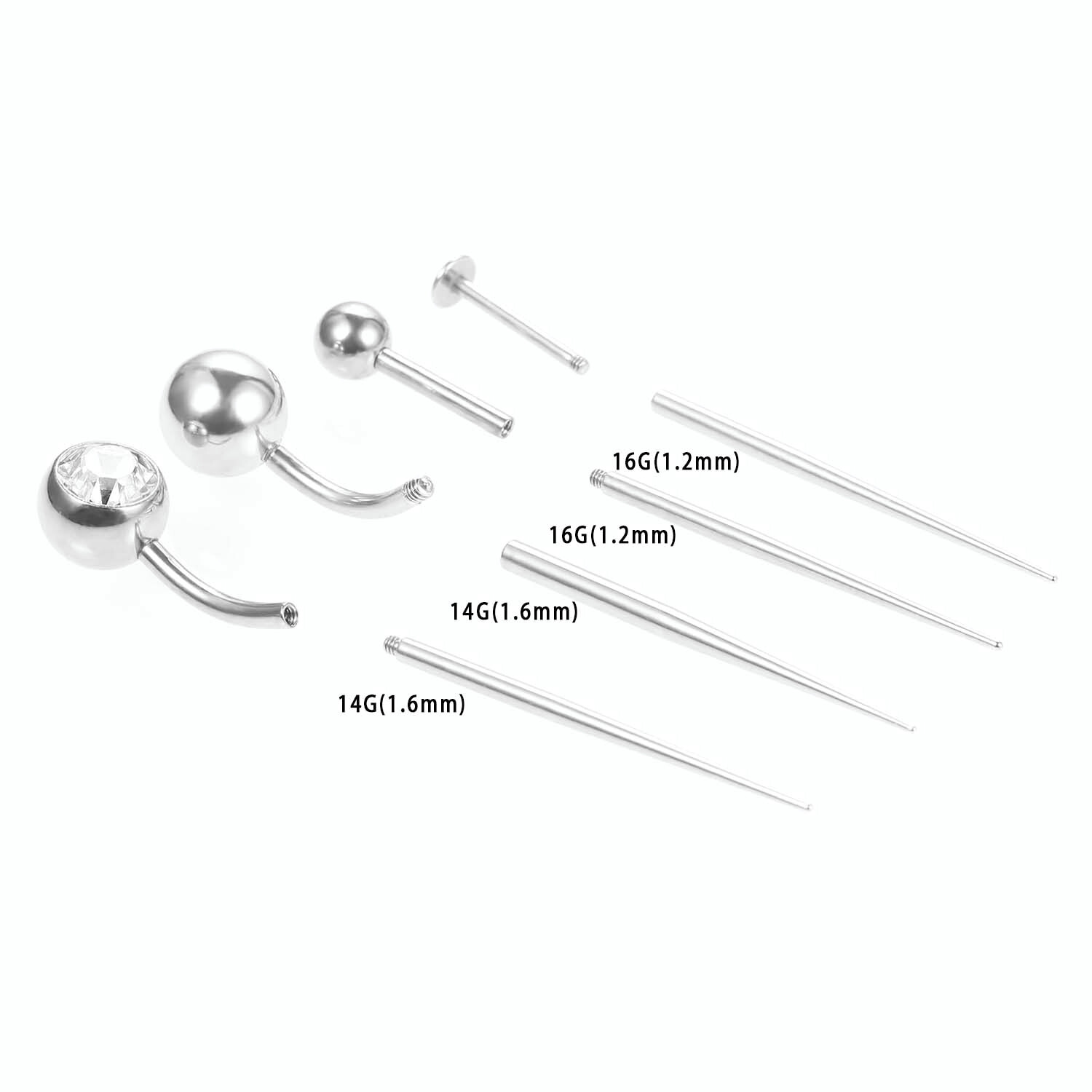 2X Internal & External Thread Puncture Guide Needle Surgical Steel Piercing Tool