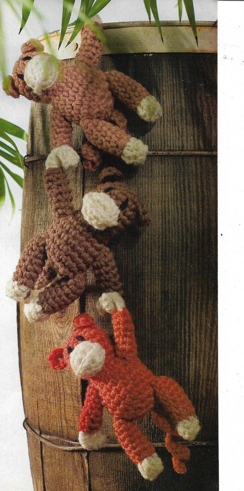HANGIN' MONKEYS STUFF ANIMAL TOY CROCHET PATTERN INSTRUCTIONS