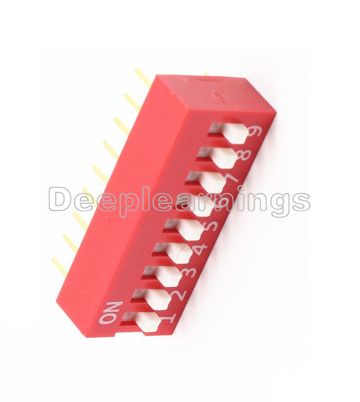 5 PCS Slide Type Switch Module 2.54mm 9-Bit 9 Position Way DIP Red Pitch