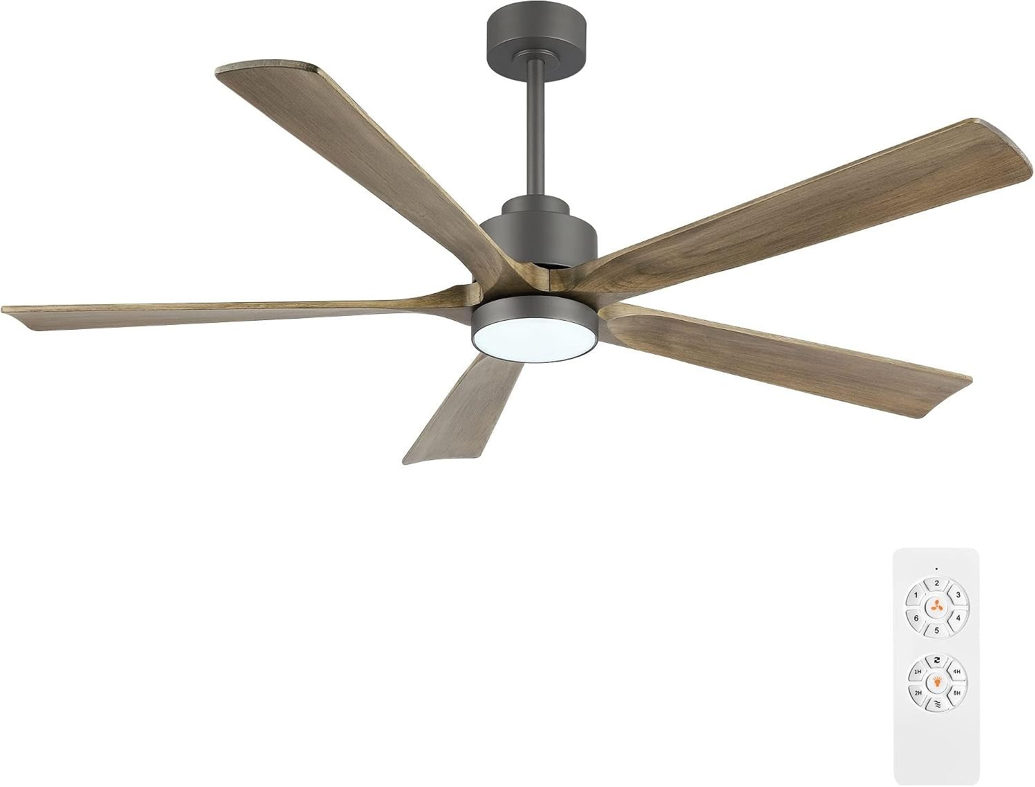 60'' Large Farmhouse Ceiling Fan w/ Lights and 5 Wood Blades Indoor/Outdoor