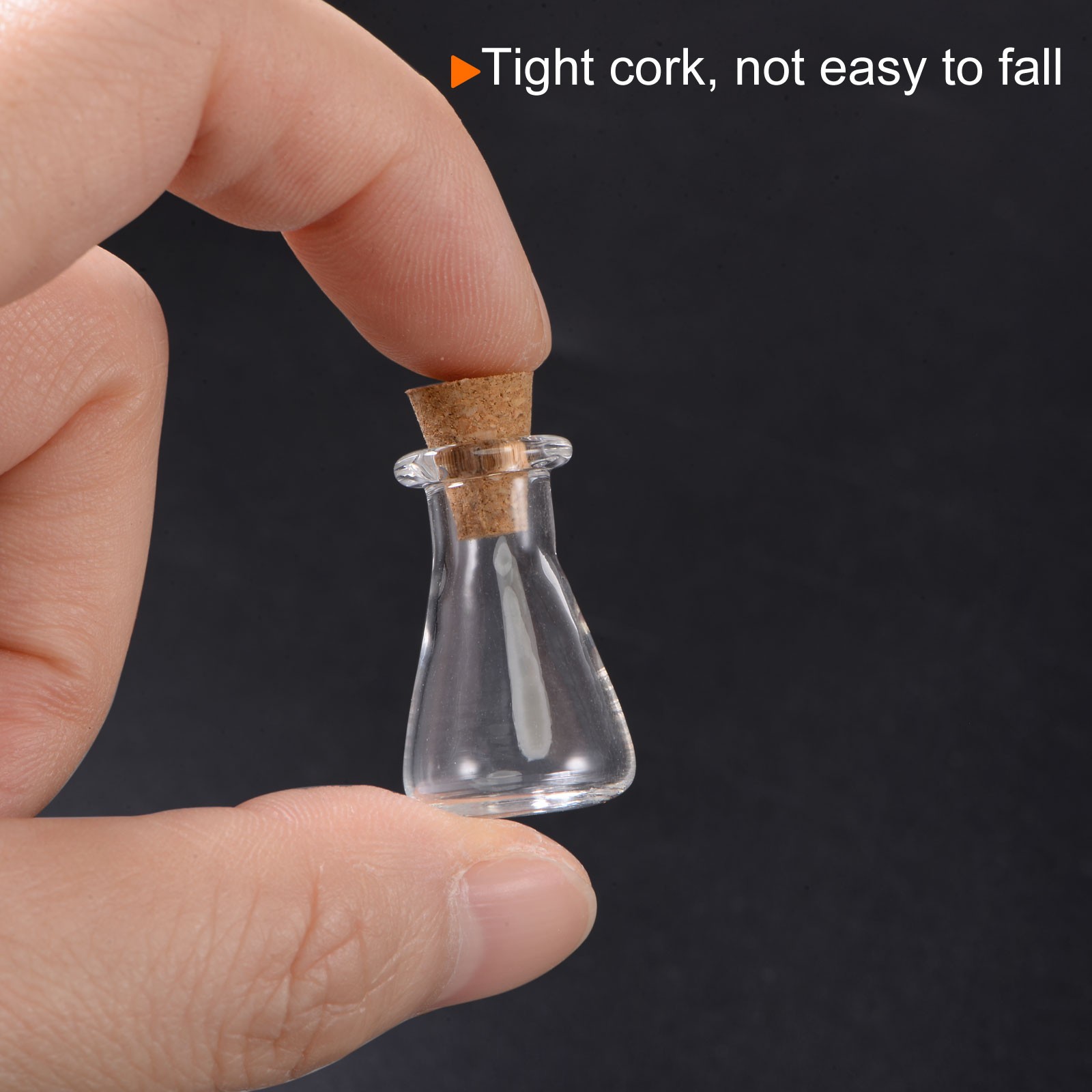20Sets Mini Glass Bottles with Cork Flask Shape Wishing Bottle