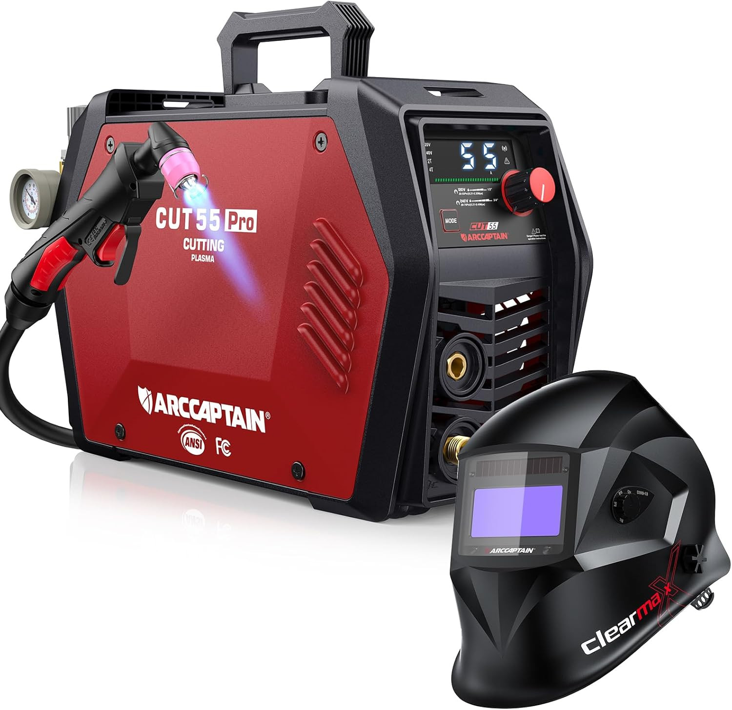 ARCCAPTAIN iControl 55Amp Pro Plasma Cutter Non-Touch Pilot Arc & Welding Helmet