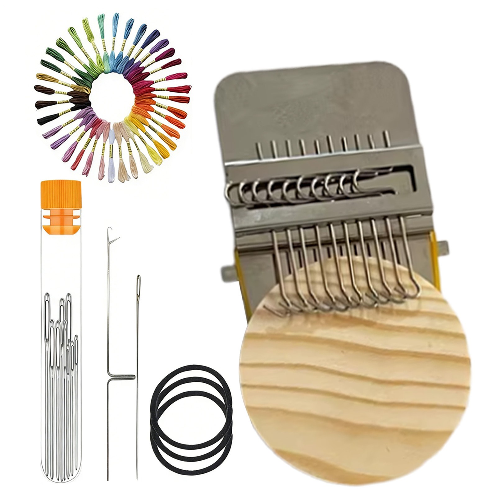 Patch Loom Kit Portable Mending Tools with Hooks for Jeans Patch Knitting