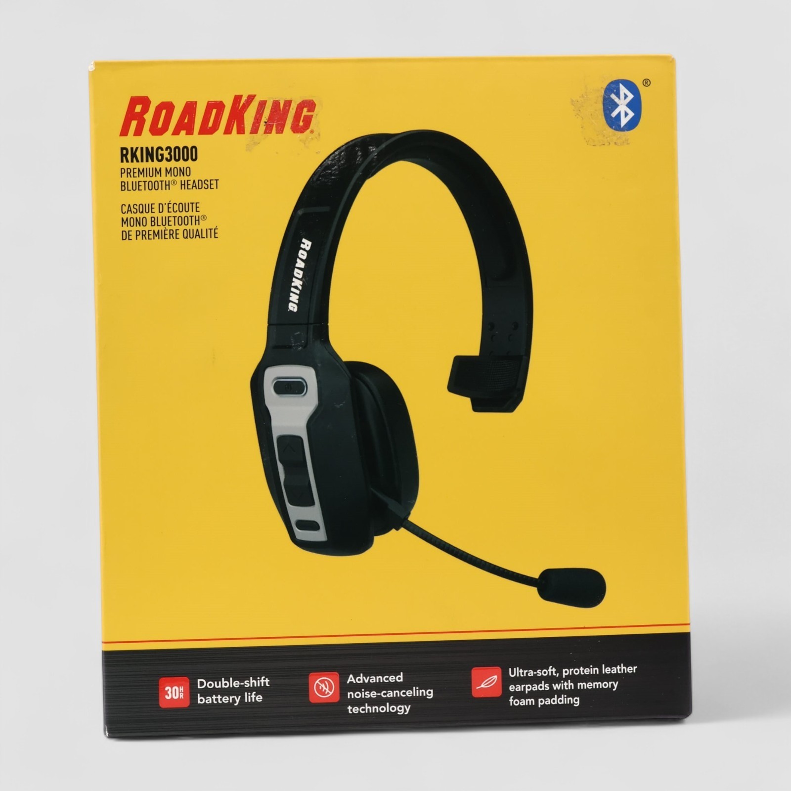 RoadKing RKING3000 Noise Cancelling Bluetooth Wireless Trucker Headset Untested