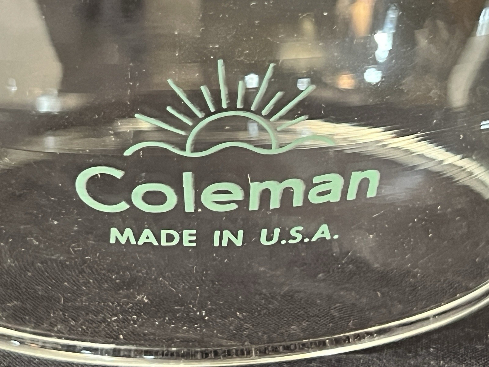 Vintage NOS Coleman Canadian Variant# 550  Green Letter Lantern Globe