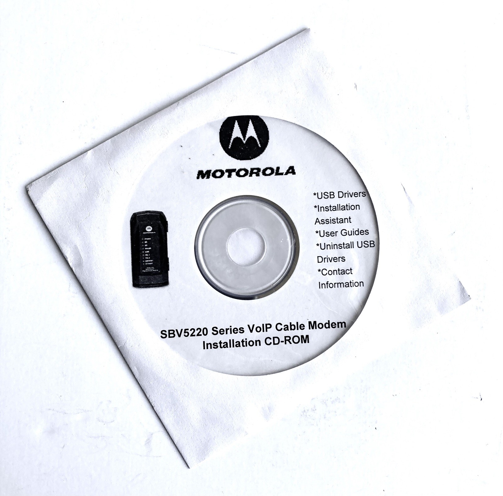 Motorola SBV5220 Series VolP Cable Modem Installation CD-ROM
