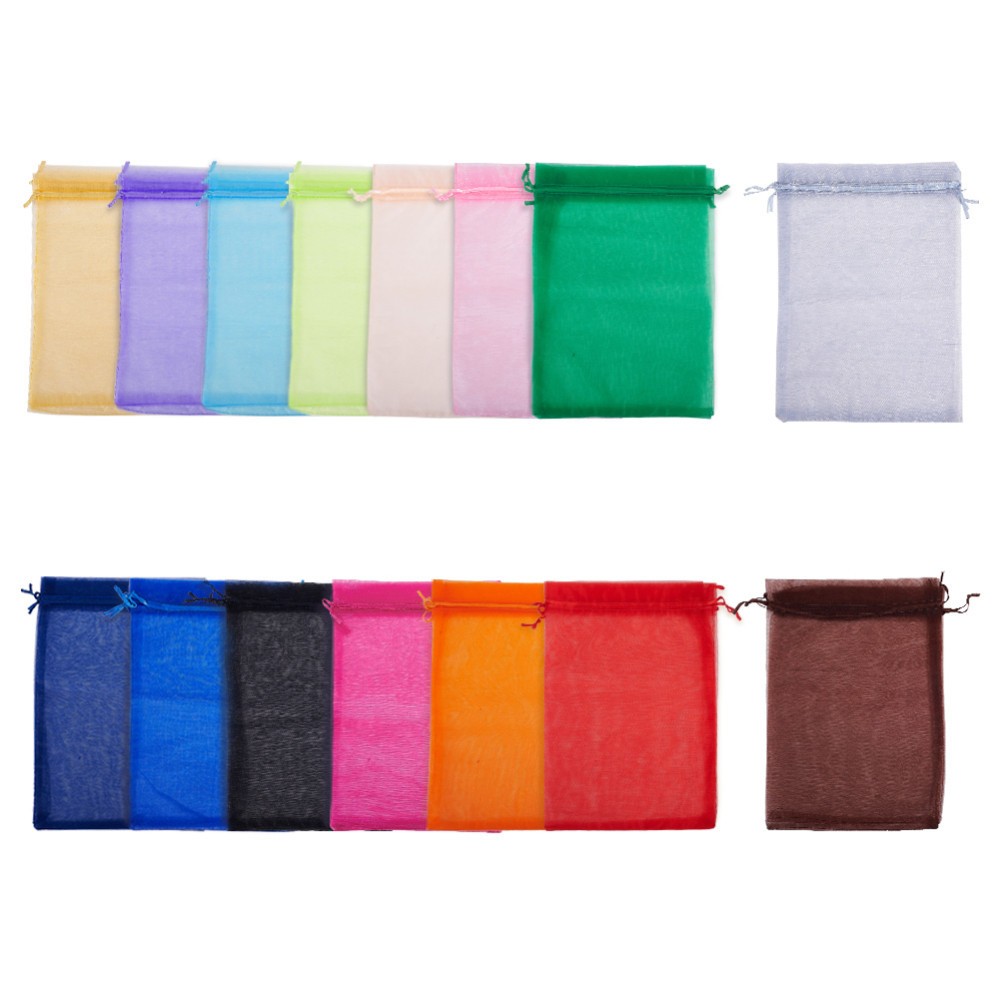 1set Organza Bags Wedding Favor Bags Favour bag with Ribbons Rectangle Mixed