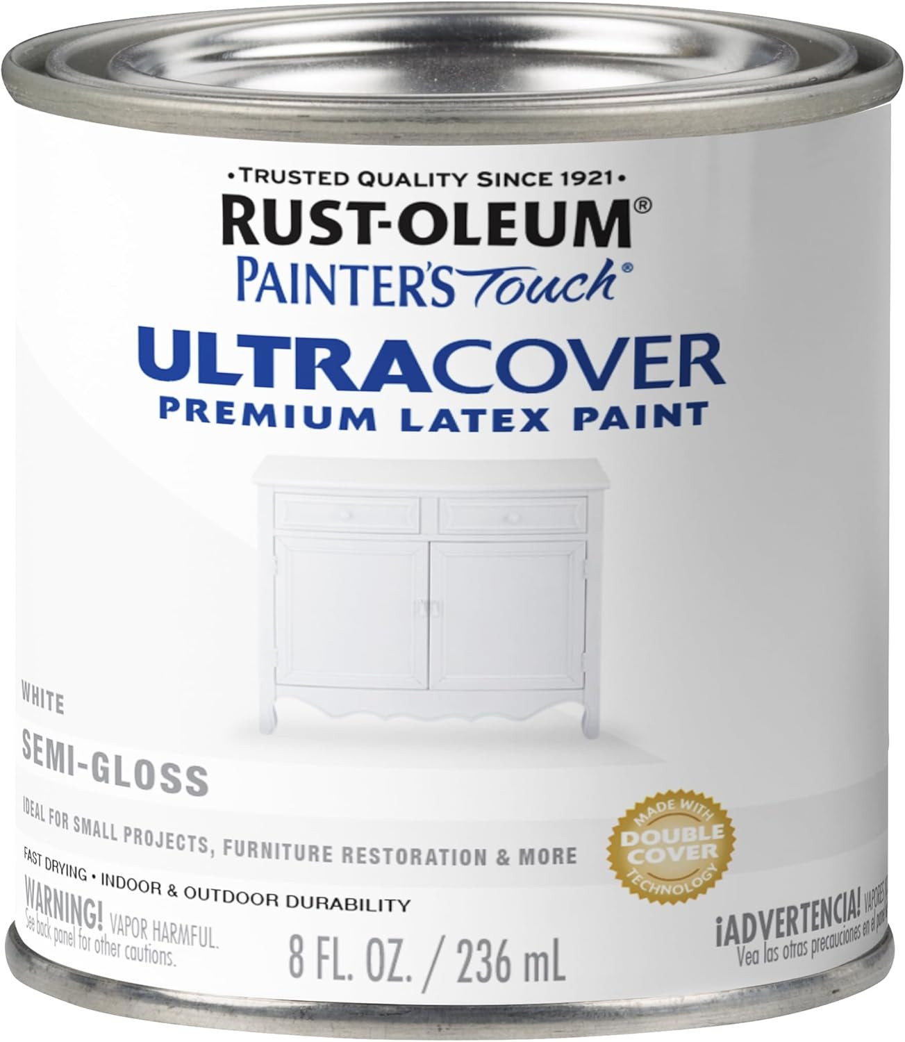 1993730 Painter'S Touch Latex Paint, Half Pint, Semi-Gloss White 8 Fl Oz (Pack o