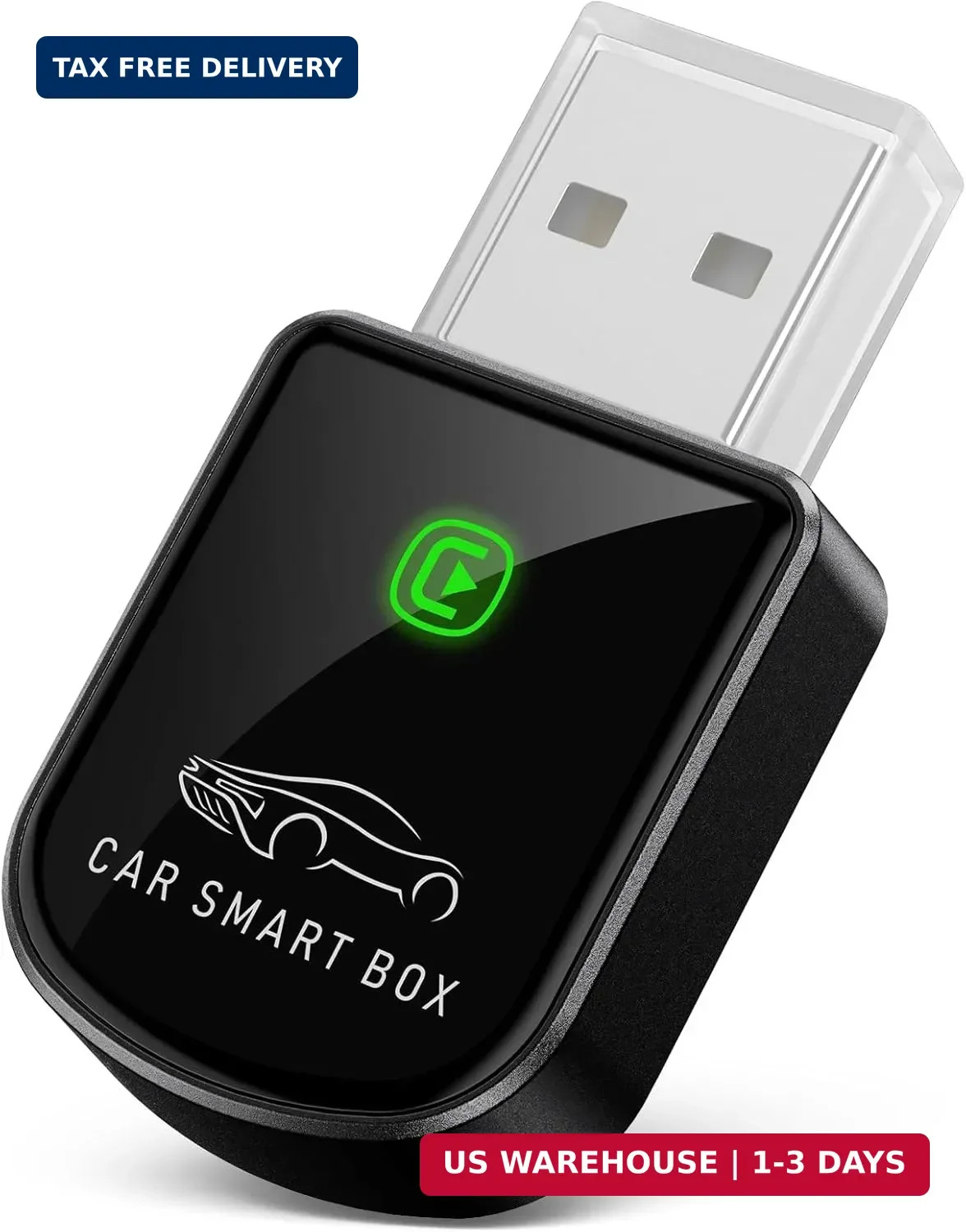 Wireless Carplay Adapter for iPhone Latest Upgrade, Tiny Bluetooth Receiver Conv