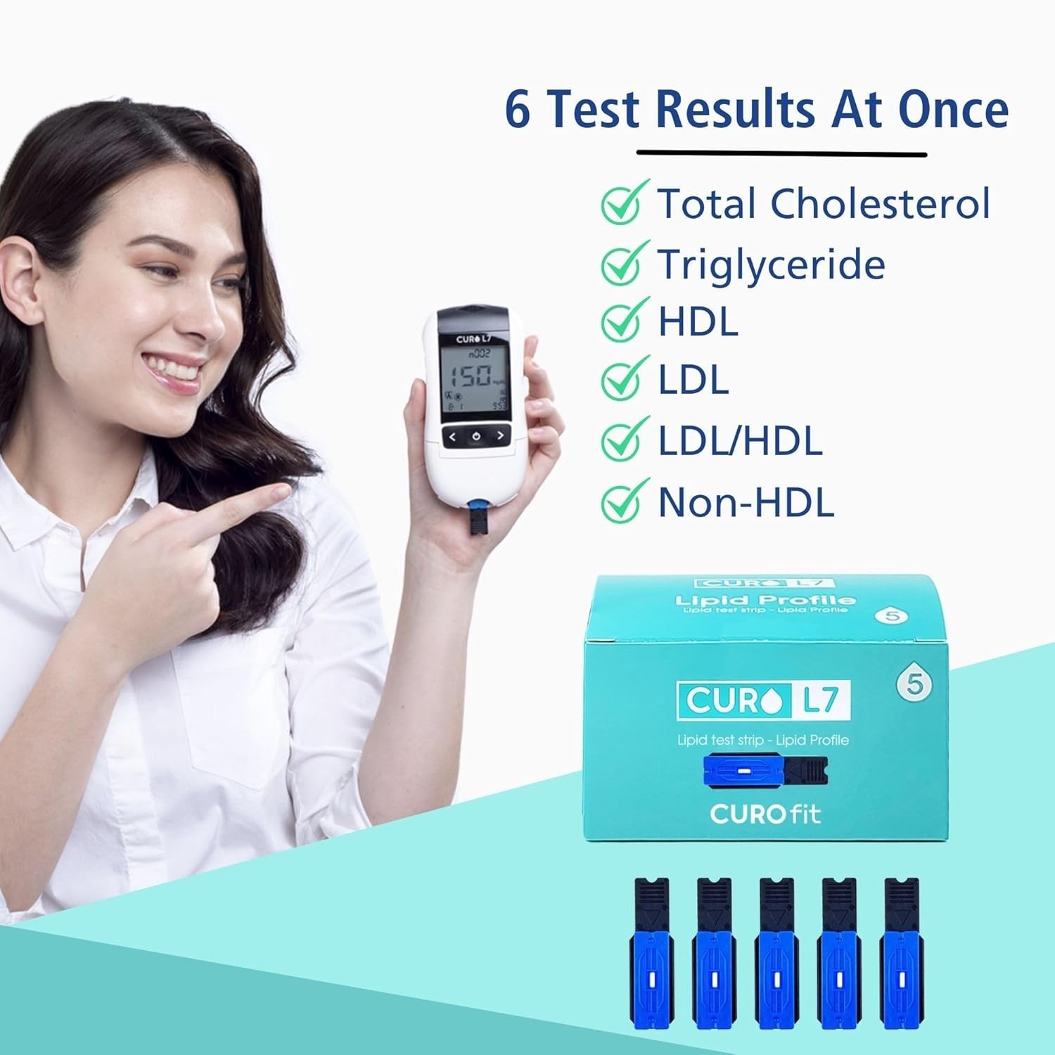 Compact Cholesterol Testing Kit - Accurate Home Testing with User-Friendly Guide