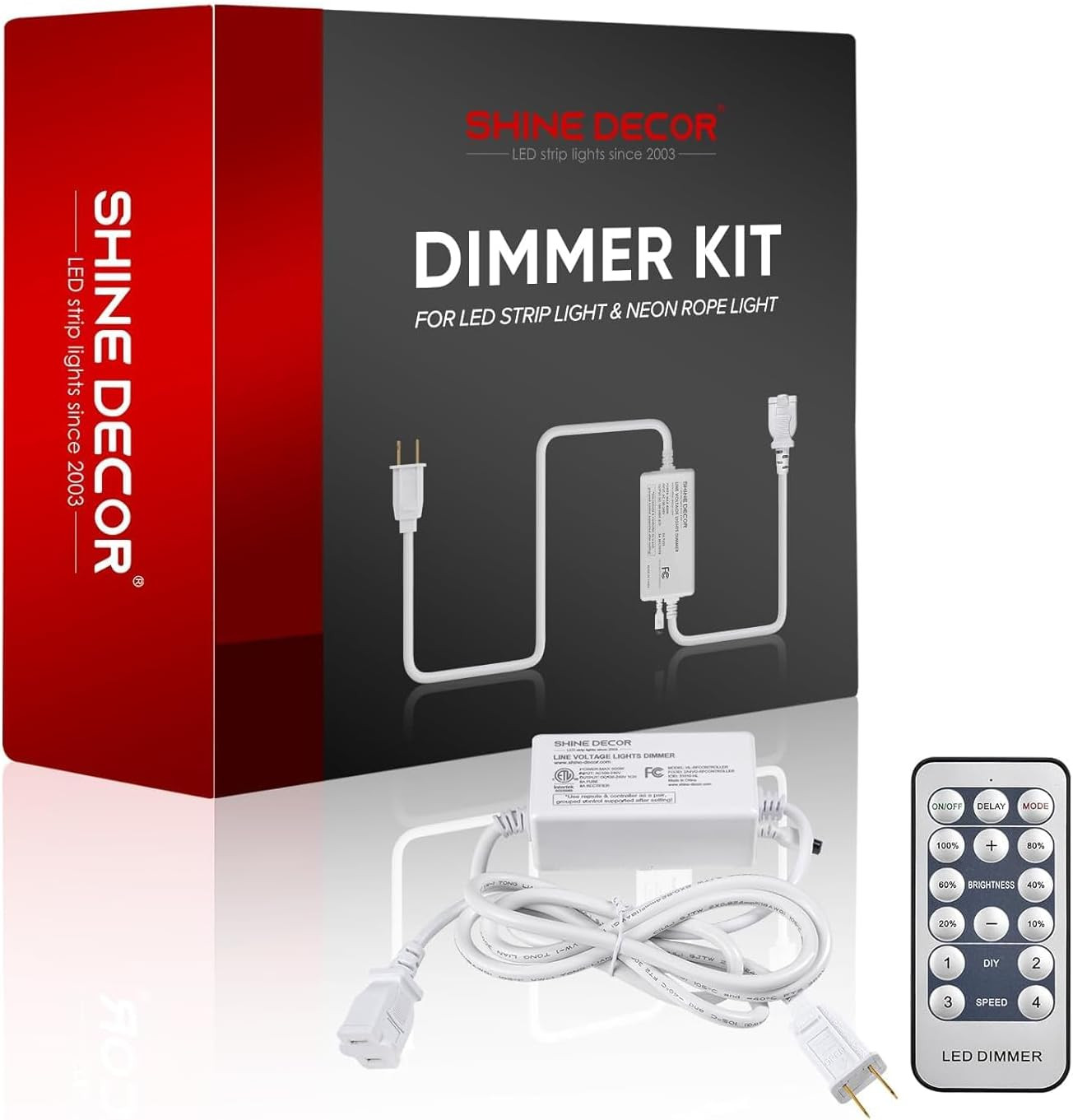 Upgraded Dimmer Remote & Proselect LED Neon Rope Lights Bundle