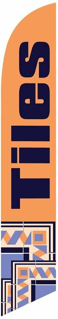 Tiles Sale (orange) Feather Banner Swooper Flag - NO WIND REQUIRED -...
