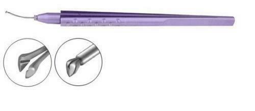 SS Fine Ikeda MICS Capsulorrhexis Forceps 23 Gauge Curved Tip 1mm Ophthalmic Eye