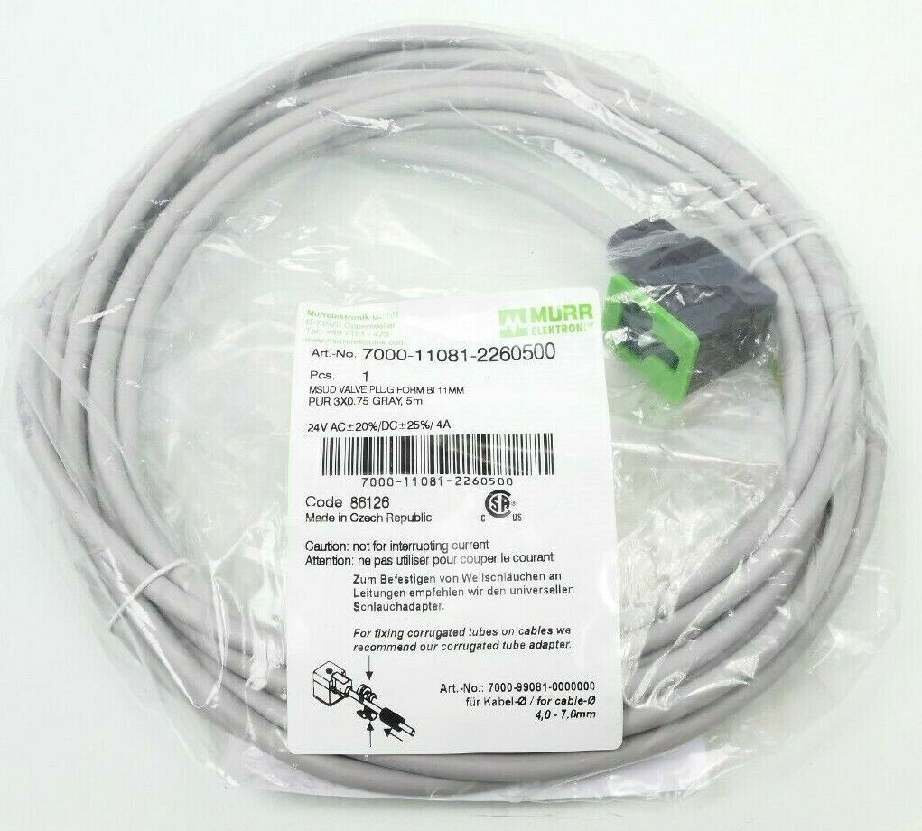 Murrelektronik Valve Connector 7000-11081-2260500 Sensor Actuator Cable Valve Connector
