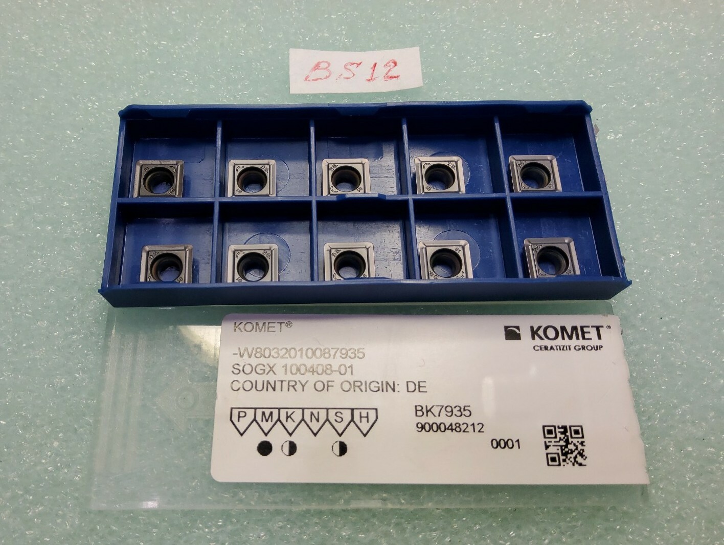 KOMET W8032010087935  CARBIDE  INSERT,  SOGX 100408-01  10 PCS