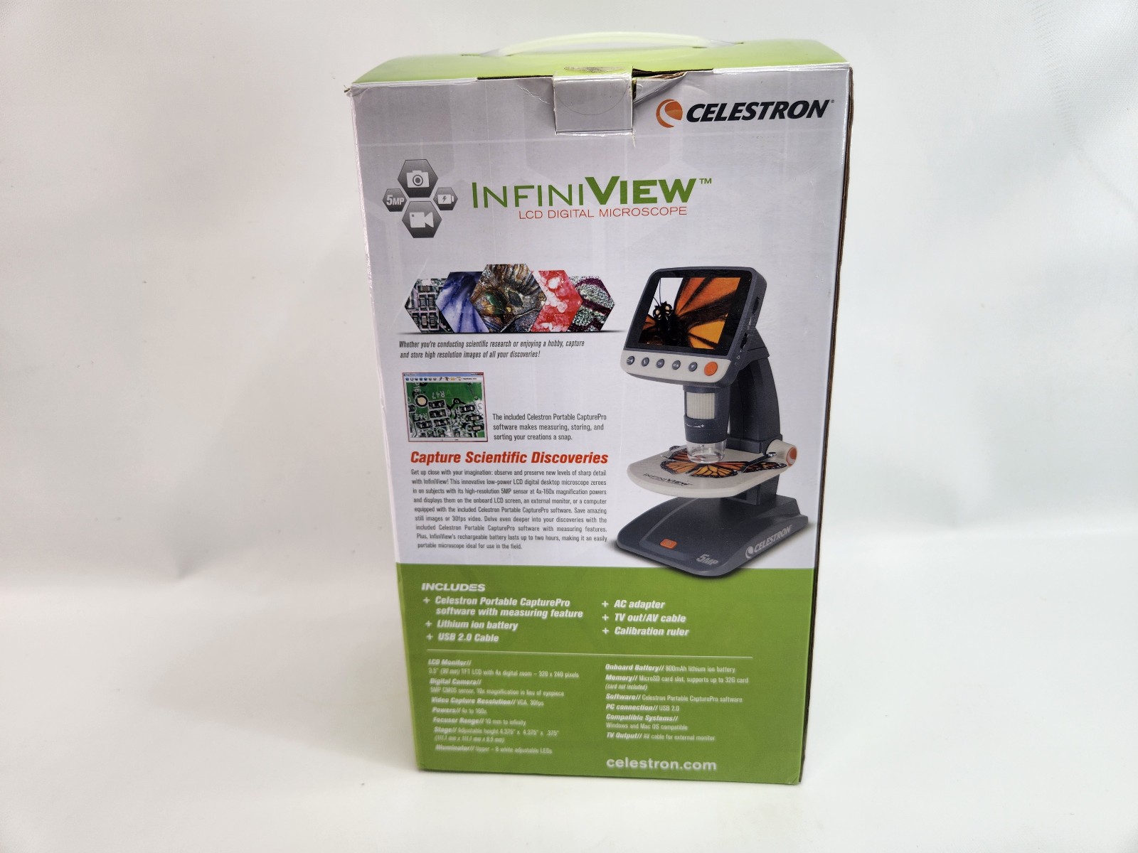 As is - Broken Celestron Cosmos 5 MP InfiniView LCD Digital Microscope 44362
