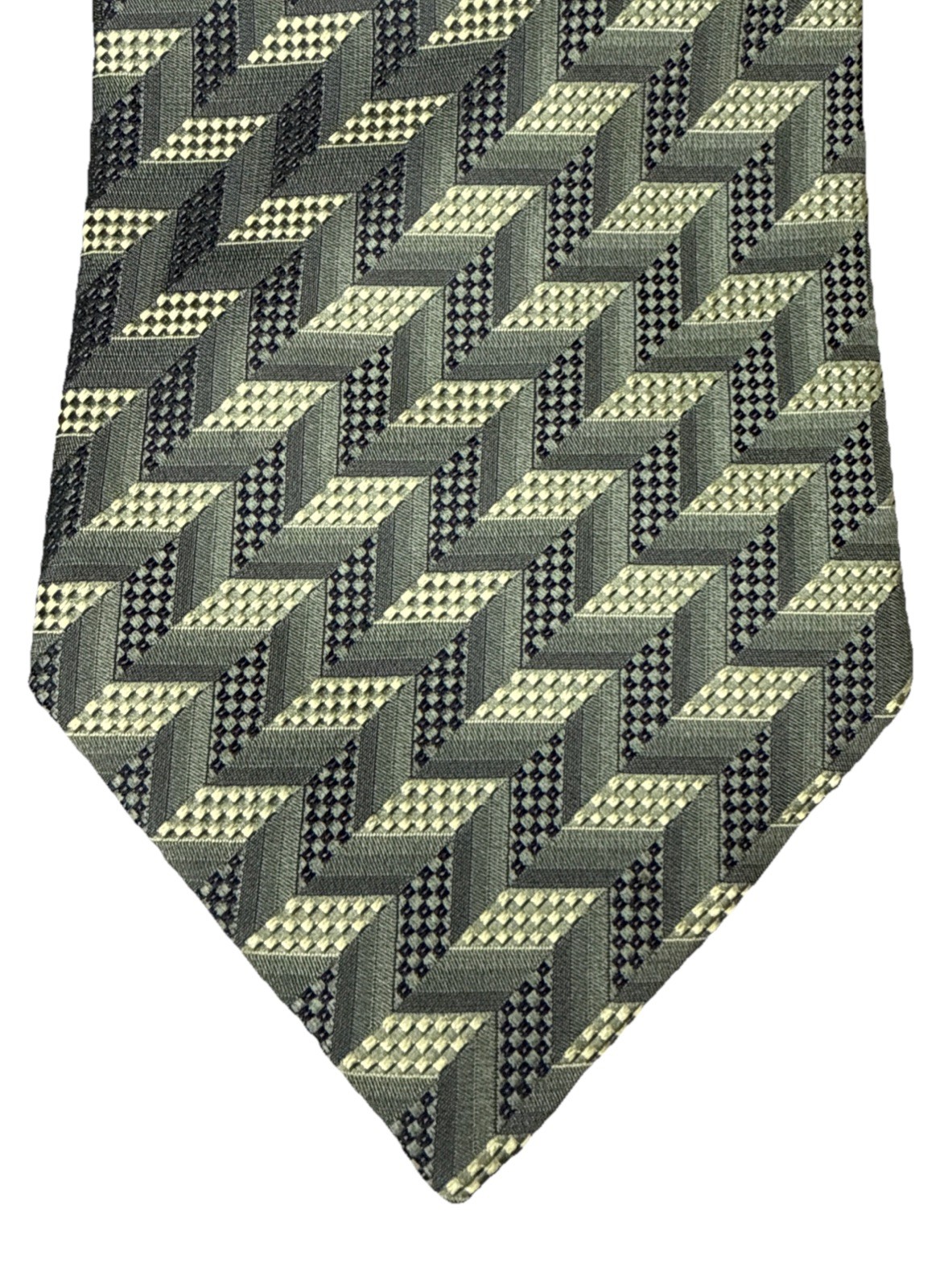 Roberto Villini Collezione 100% Silk Necktie Hand Made Geometric Striped 58x4