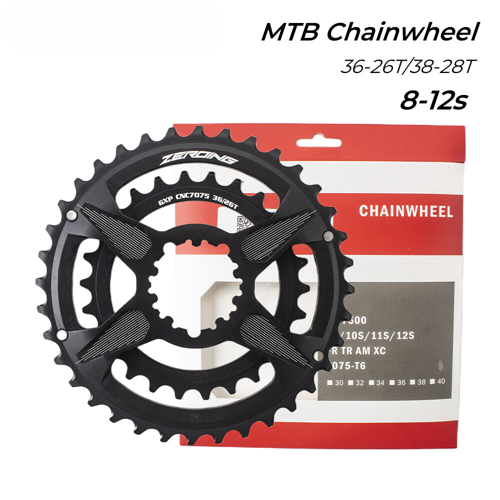 Mountain Bike Crankset Double Chainrings 36-26T 38-28T Double Disc CNC Sprockets