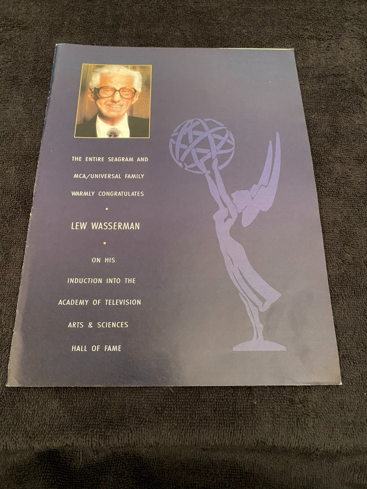 LEW WASSERMAN 1995 ad for Academy of Television Hall of Fame from MCA/Universal