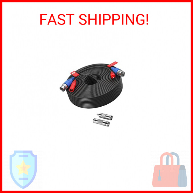ZOSI 100ft(30M) All-in-One CCTV Video Power Cables,BNC Extension Security Wire C