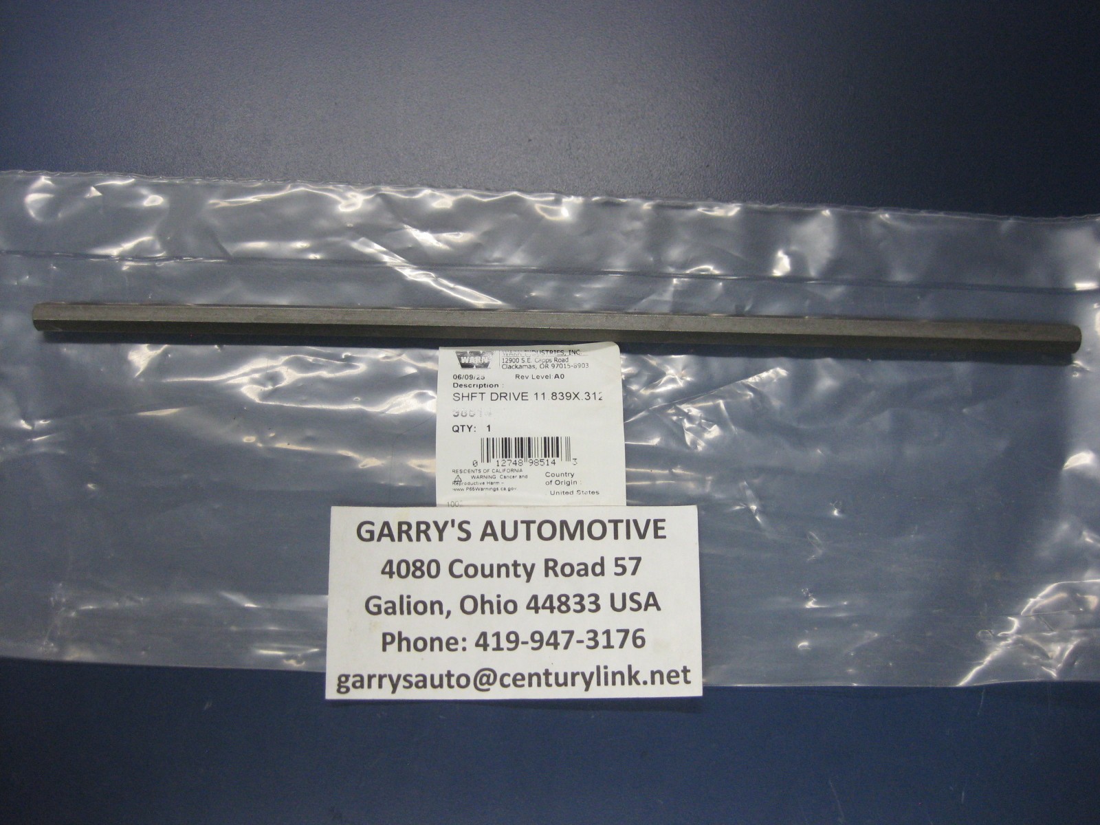 WARN 98514 65842 Winch 5/16 Brake Hex Shaft Service M12000 M15000 .312 x 11.839