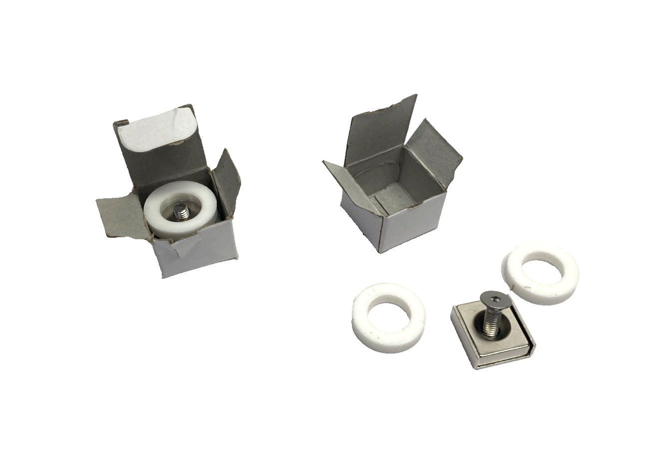 MiSUMi HXCS20 Magnets w/ Holder, Countersunk Hole, Square, 20mm LOT OF 2