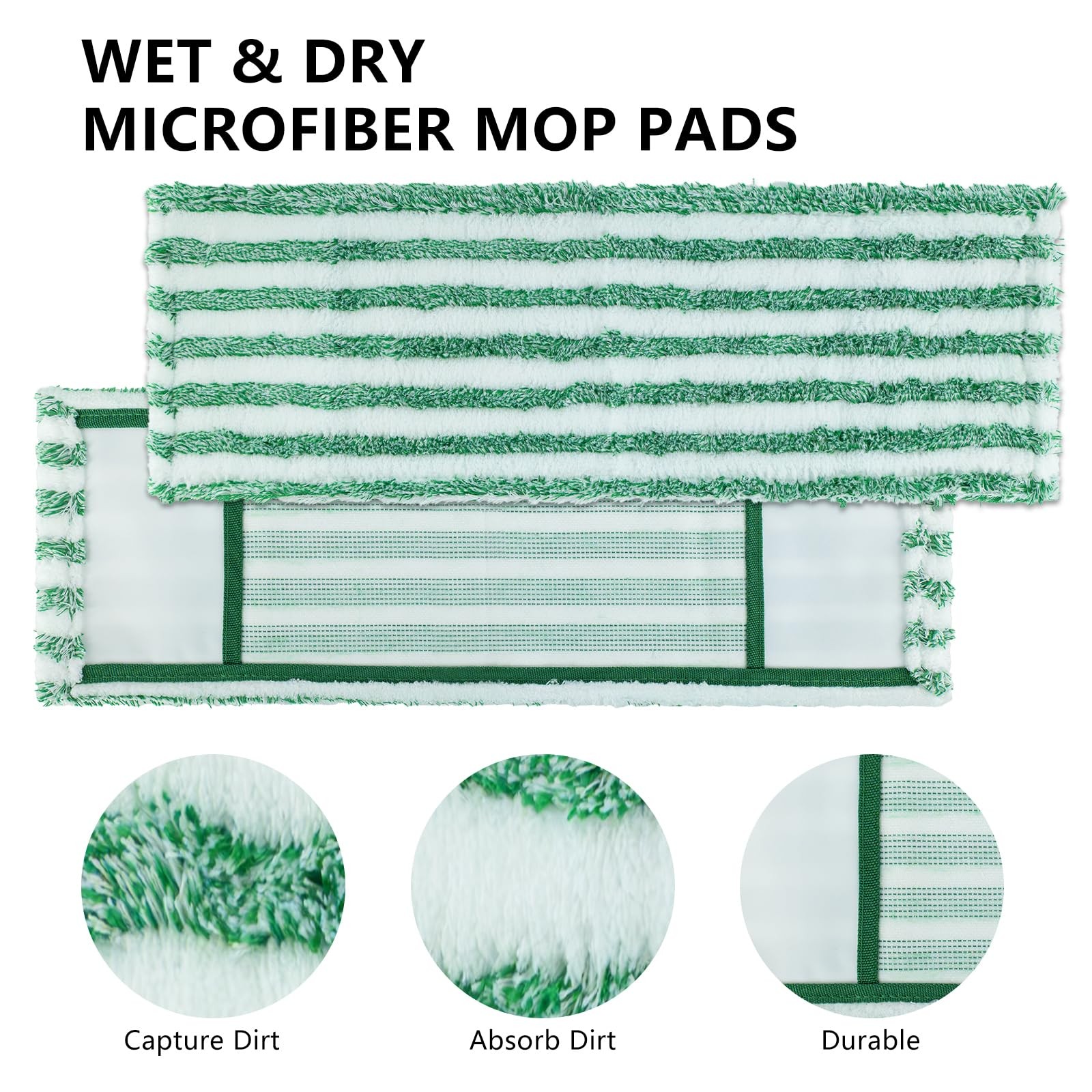 6 Pack Microfiber Mop Refills for Libman Wet Dry Multi-Surface Cleaning