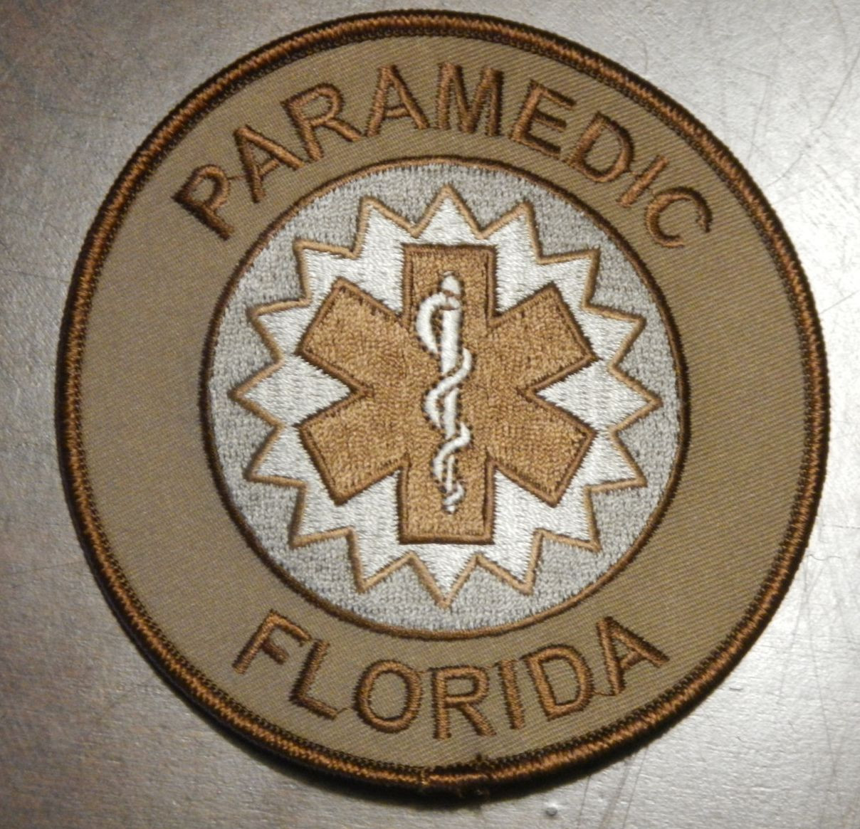 Florida Paramedic Patch - Subdued Desert/Tan 4" -  FREE SHIPPING