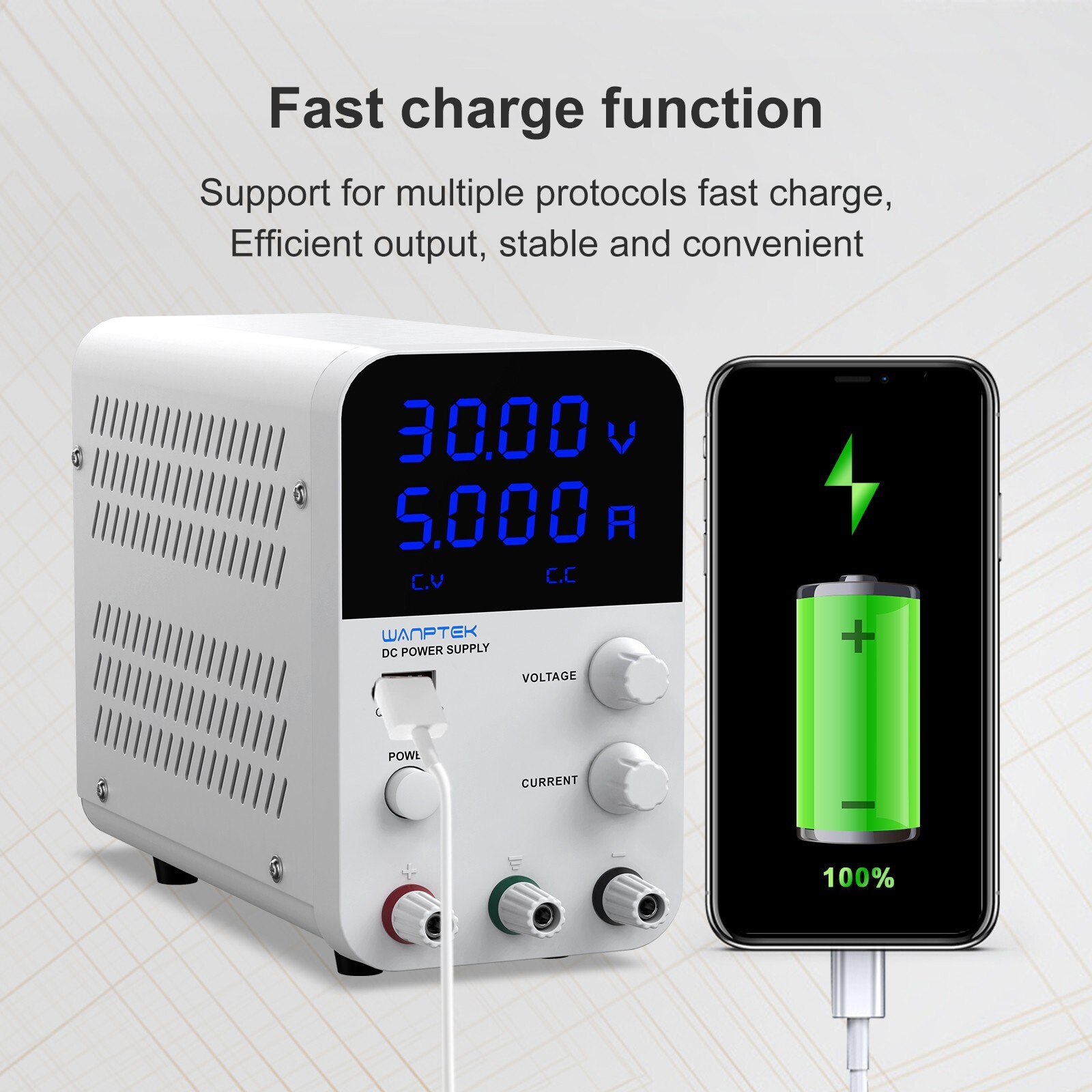 0-30V 5A adjustable Lab DC power supply Bench Variable Programmable power Source