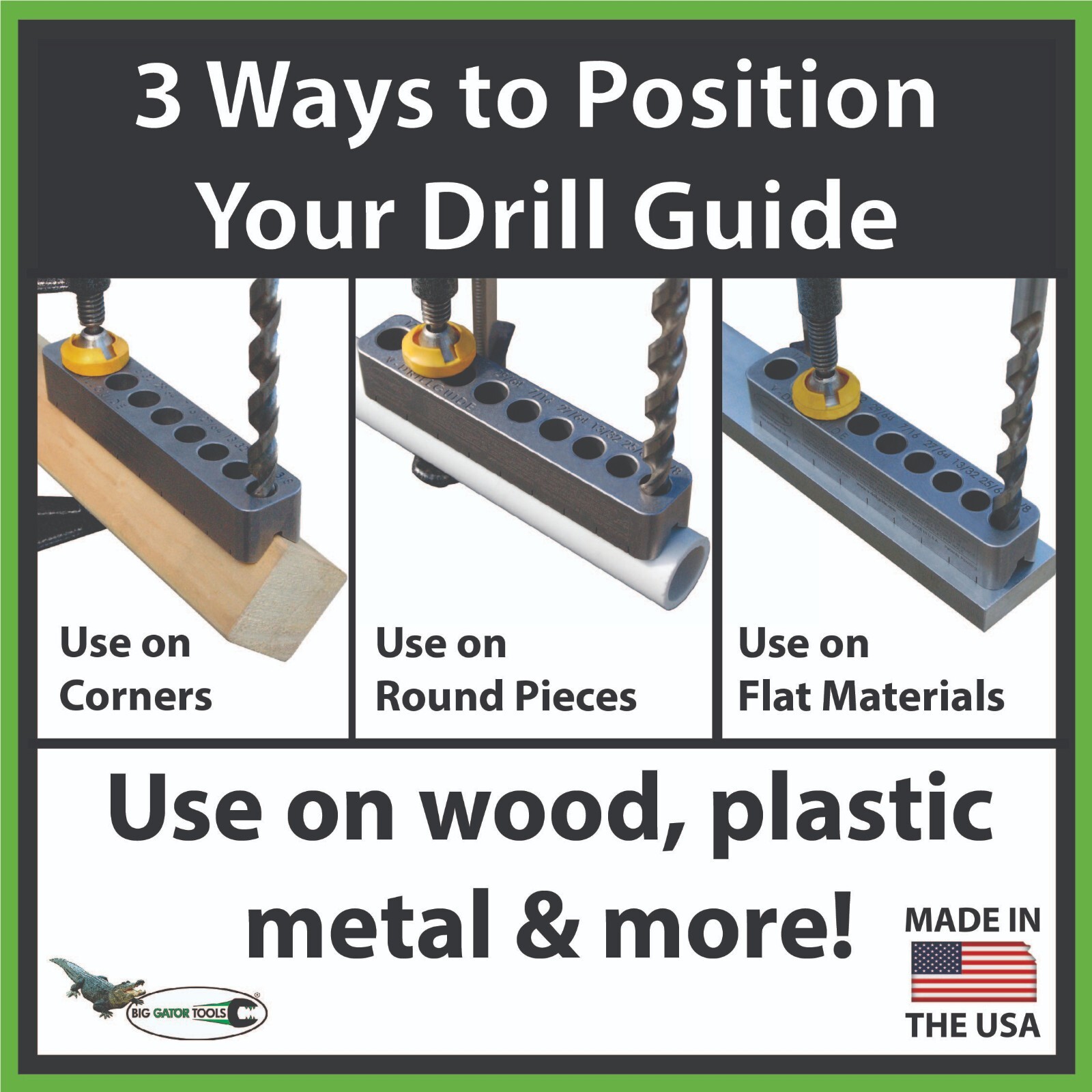 The Complete Standard Set by Big Gator Tools! 4 Drill & 3 Tap Guides, USA Made!