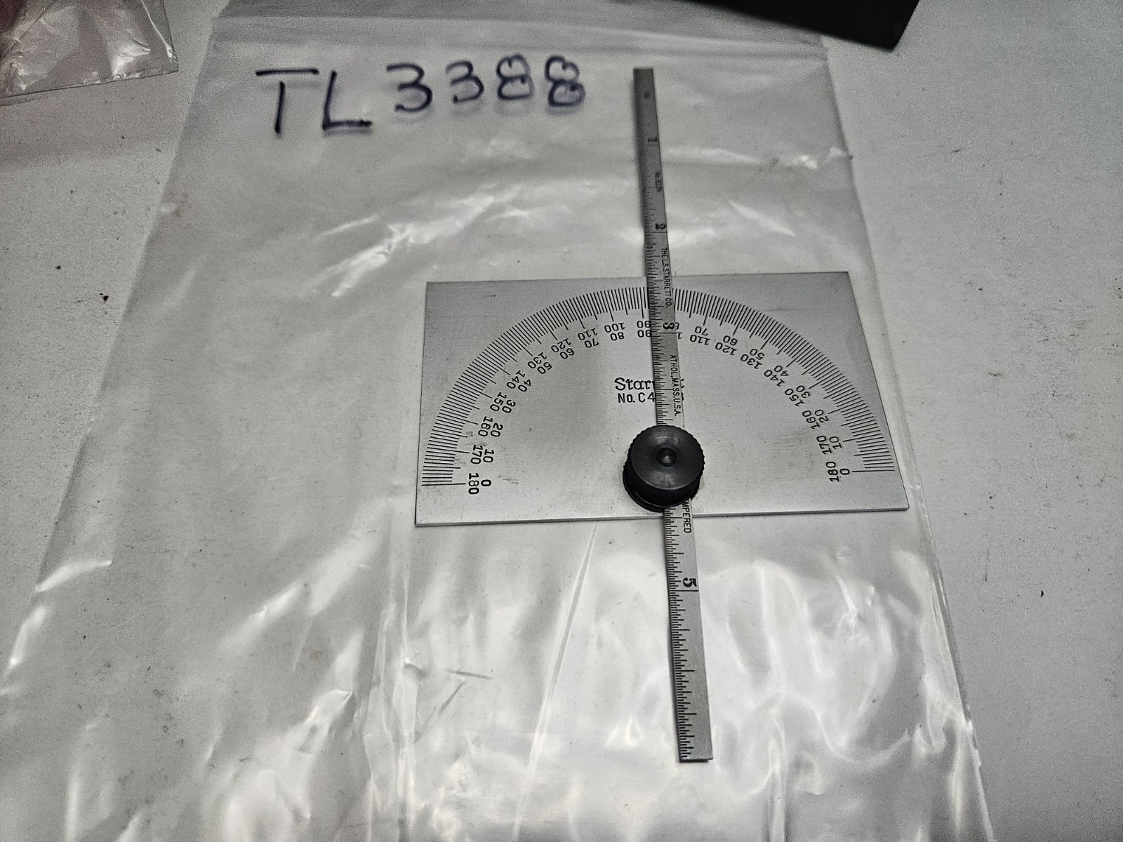 STARRETT #C493B PROTRACTOR & DEPTH GAGE 6" RECTANGULAR HEAD (TL3388)