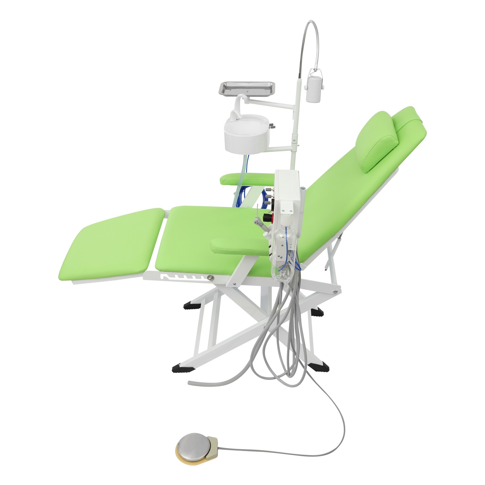 Dental Chair with Air Compressor and Cuspidor Portable Folding Treatment Unit