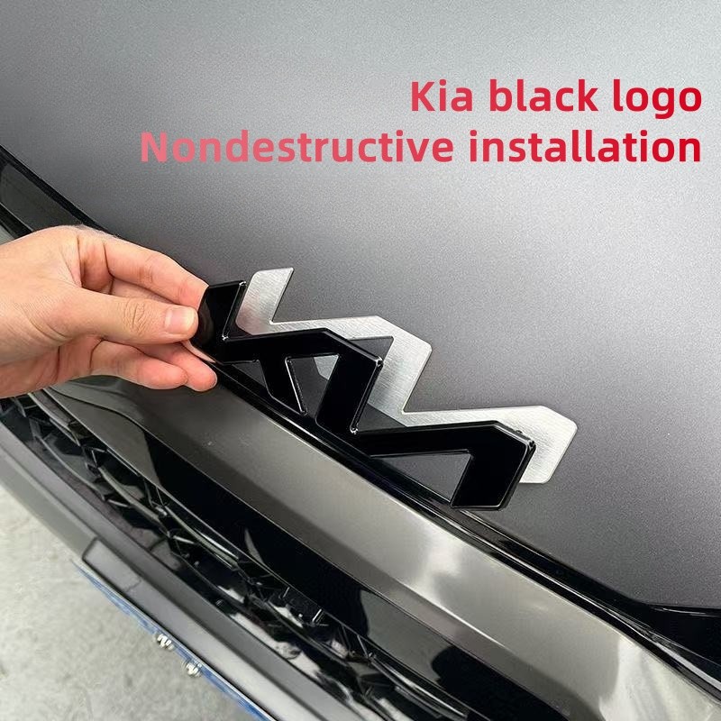 Gloss Black Logo Emblem For New KIA Front or Rear Nameplate Badge Sport 171x40mm