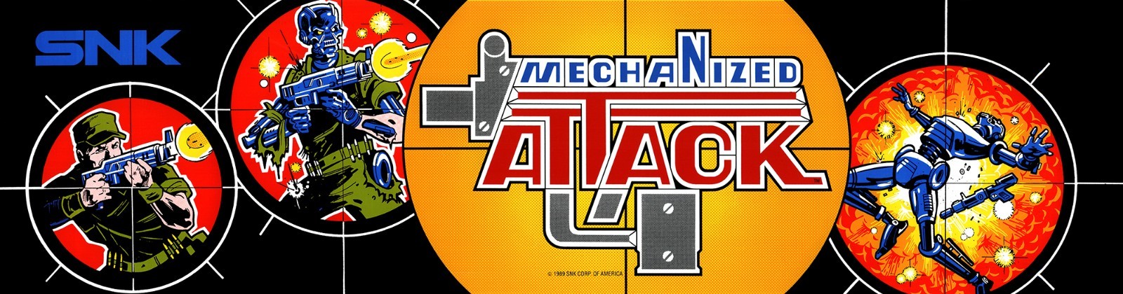 SNK Mechanized Attack Marquee For Reproduction Header/Backlit Sign